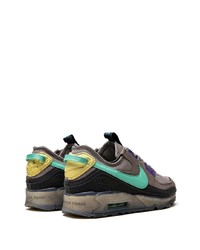 dunkelgraue Leder niedrige Sneakers von Nike