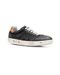 dunkelgraue Leder niedrige Sneakers von Premiata