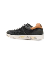 dunkelgraue Leder niedrige Sneakers von Premiata