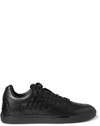 dunkelgraue Leder niedrige Sneakers von Balenciaga