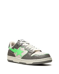 dunkelgraue Leder niedrige Sneakers von A Bathing Ape