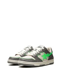 dunkelgraue Leder niedrige Sneakers von A Bathing Ape