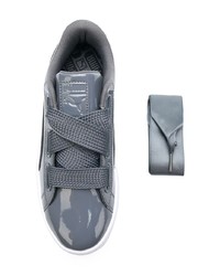 dunkelgraue Leder niedrige Sneakers von Puma