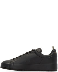 dunkelgraue Leder niedrige Sneakers von Officine Creative