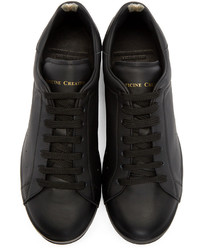 dunkelgraue Leder niedrige Sneakers von Officine Creative