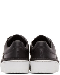 dunkelgraue Leder niedrige Sneakers von Neil Barrett