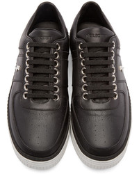 dunkelgraue Leder niedrige Sneakers von Neil Barrett