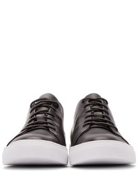 dunkelgraue Leder niedrige Sneakers von Tiger of Sweden