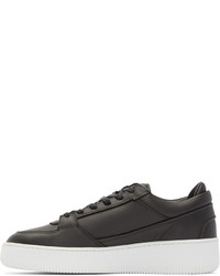 dunkelgraue Leder niedrige Sneakers von Etq Amsterdam