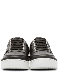 dunkelgraue Leder niedrige Sneakers von Neil Barrett