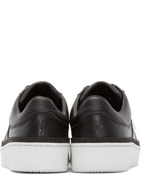 dunkelgraue Leder niedrige Sneakers von Neil Barrett