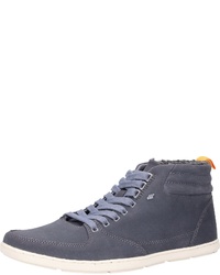 dunkelgraue Leder niedrige Sneakers von Boxfresh