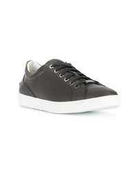 dunkelgraue Leder niedrige Sneakers von Jimmy Choo