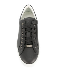 dunkelgraue Leder niedrige Sneakers von Jimmy Choo