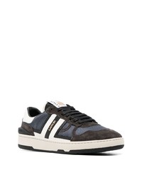 dunkelgraue Leder niedrige Sneakers von Lanvin