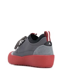 dunkelgraue Leder niedrige Sneakers von Bally