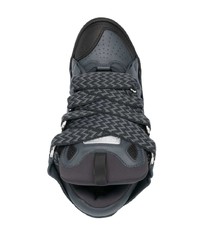 dunkelgraue Leder niedrige Sneakers von Lanvin