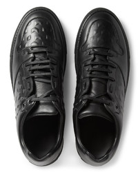 dunkelgraue Leder niedrige Sneakers von Balenciaga