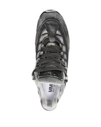 dunkelgraue Leder niedrige Sneakers von MM6 MAISON MARGIELA
