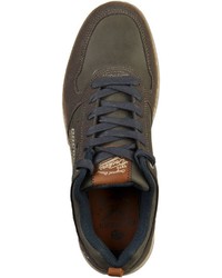 dunkelgraue Leder niedrige Sneakers von Dockers by Gerli