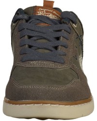 dunkelgraue Leder niedrige Sneakers von Dockers by Gerli