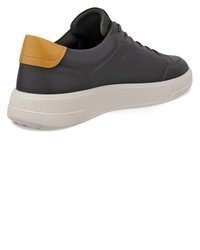 dunkelgraue Leder niedrige Sneakers von Ecco