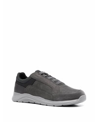 dunkelgraue Leder niedrige Sneakers von Geox