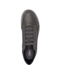 dunkelgraue Leder niedrige Sneakers von Geox