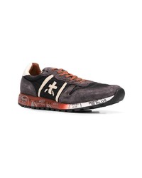 dunkelgraue Leder niedrige Sneakers von Premiata