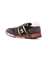 dunkelgraue Leder niedrige Sneakers von Premiata