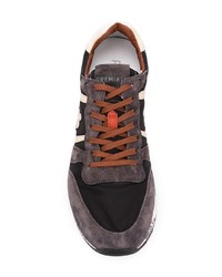 dunkelgraue Leder niedrige Sneakers von Premiata