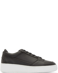 dunkelgraue Leder niedrige Sneakers von Etq Amsterdam