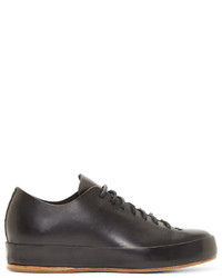 dunkelgraue Leder niedrige Sneakers von Feit