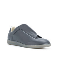 dunkelgraue Leder niedrige Sneakers von Maison Margiela