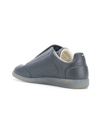 dunkelgraue Leder niedrige Sneakers von Maison Margiela