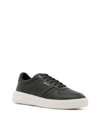 dunkelgraue Leder niedrige Sneakers von Bally