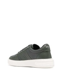 dunkelgraue Leder niedrige Sneakers von Bally