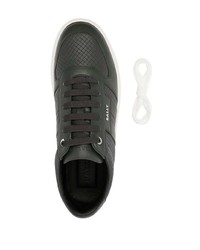 dunkelgraue Leder niedrige Sneakers von Bally