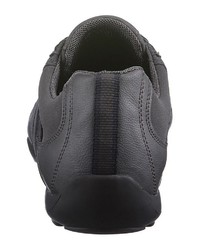 dunkelgraue Leder niedrige Sneakers von Geox