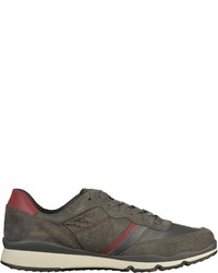 dunkelgraue Leder niedrige Sneakers von Geox