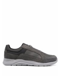 dunkelgraue Leder niedrige Sneakers von Geox