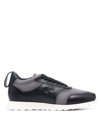 dunkelgraue Leder niedrige Sneakers von Giorgio Armani