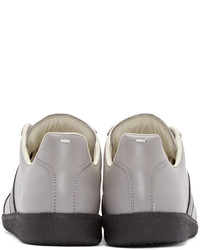 dunkelgraue Leder niedrige Sneakers von Maison Margiela