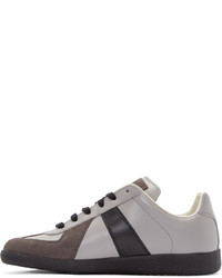 dunkelgraue Leder niedrige Sneakers von Maison Margiela