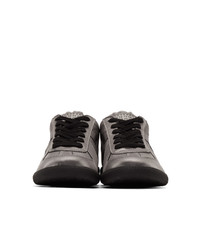 dunkelgraue Leder niedrige Sneakers von Maison Margiela