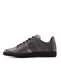 dunkelgraue Leder niedrige Sneakers von Maison Margiela