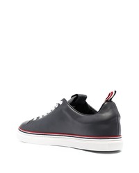 dunkelgraue Leder niedrige Sneakers von Thom Browne