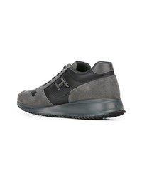 dunkelgraue Leder niedrige Sneakers von Hogan