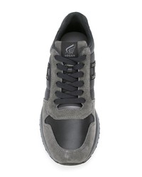 dunkelgraue Leder niedrige Sneakers von Hogan