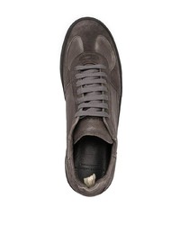 dunkelgraue Leder niedrige Sneakers von Officine Creative